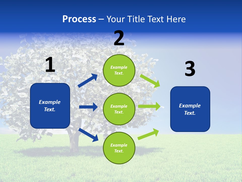 A Money Tree In A Field With A Blue Sky In The Background PowerPoint Template