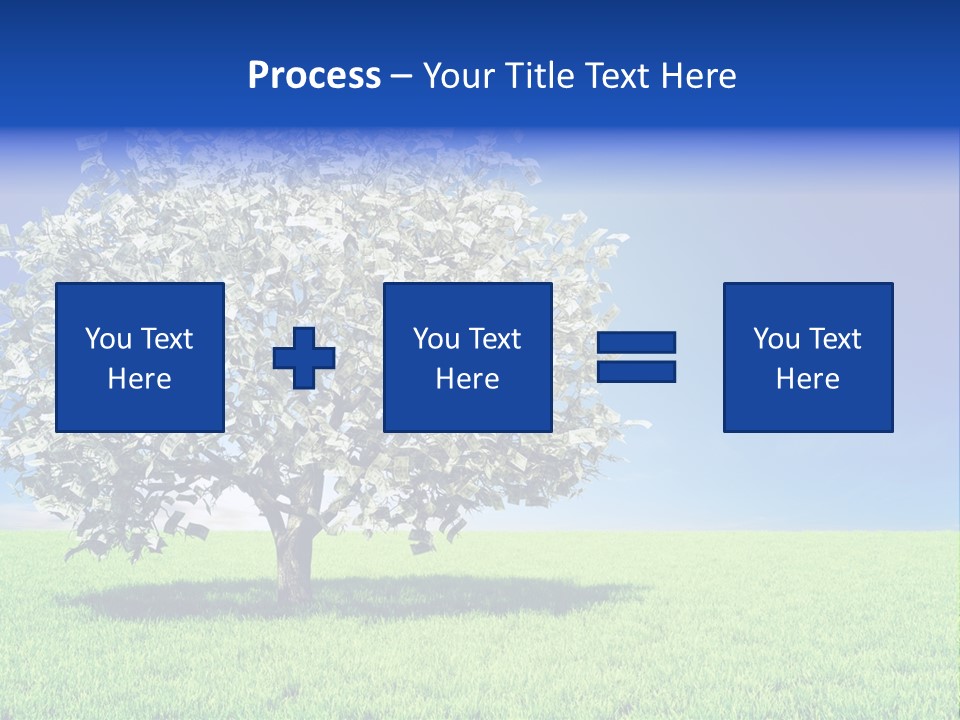 A Money Tree In A Field With A Blue Sky In The Background PowerPoint Template