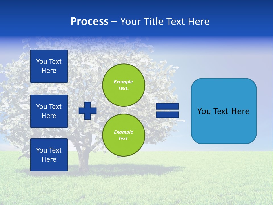 A Money Tree In A Field With A Blue Sky In The Background PowerPoint Template