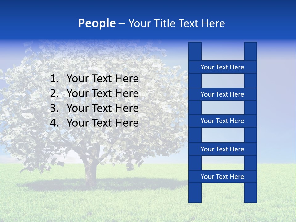 A Money Tree In A Field With A Blue Sky In The Background PowerPoint Template