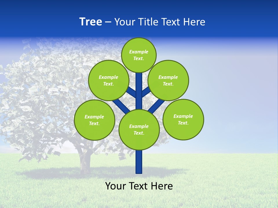 A Money Tree In A Field With A Blue Sky In The Background PowerPoint Template