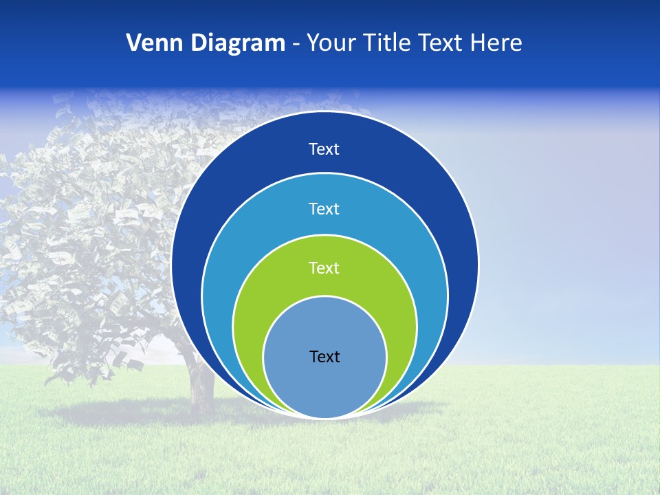 A Money Tree In A Field With A Blue Sky In The Background PowerPoint Template