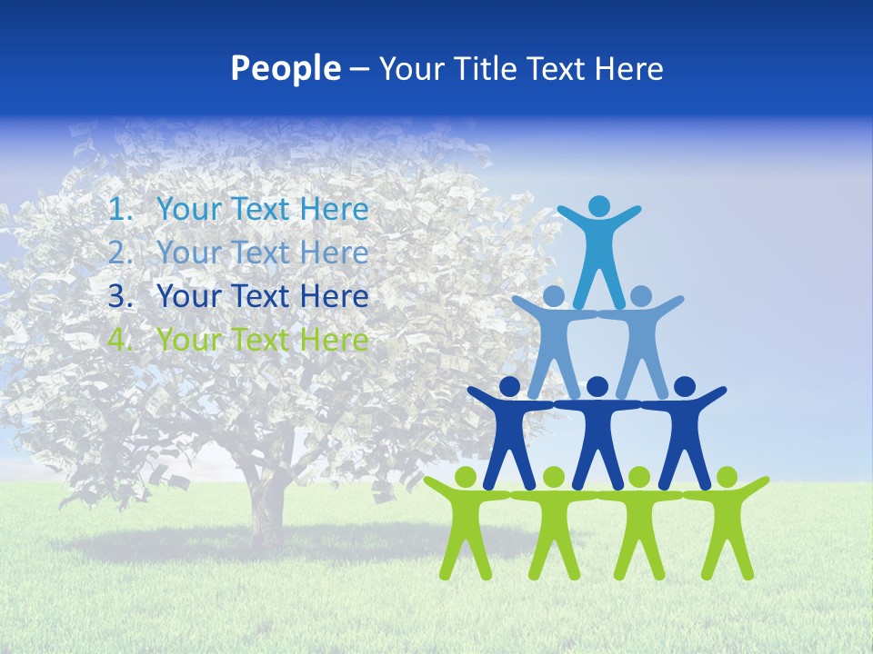 A Money Tree In A Field With A Blue Sky In The Background PowerPoint Template