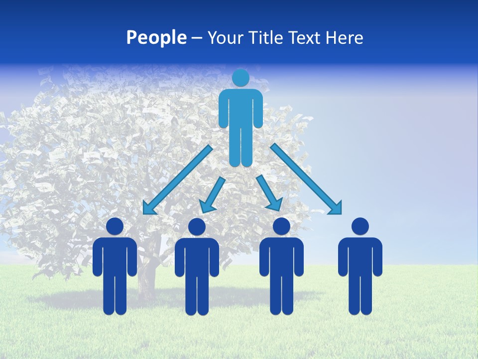 A Money Tree In A Field With A Blue Sky In The Background PowerPoint Template