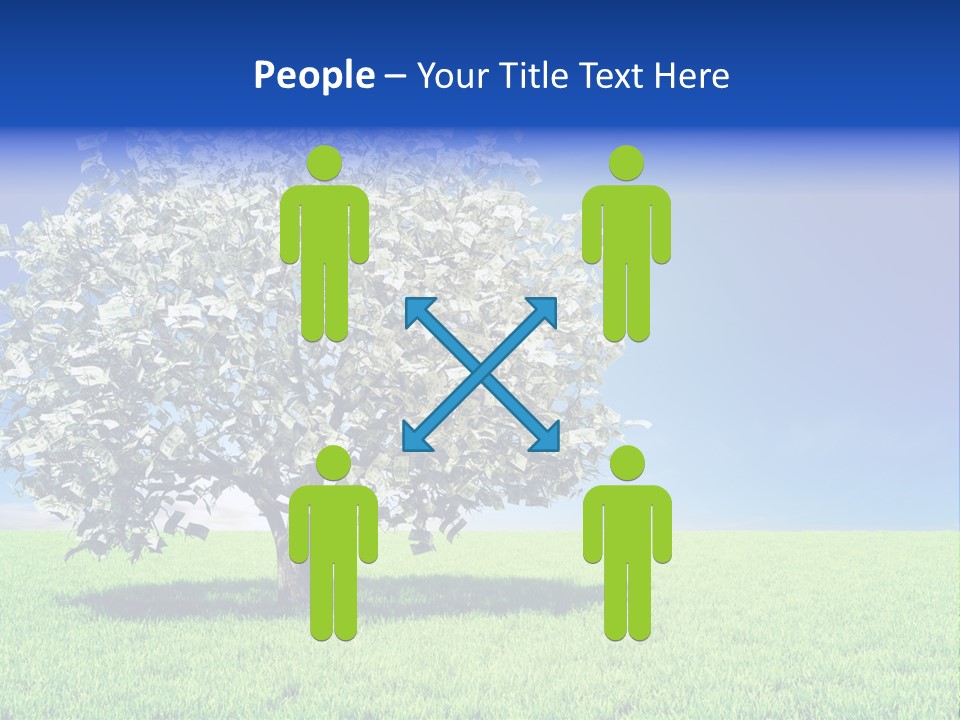 A Money Tree In A Field With A Blue Sky In The Background PowerPoint Template