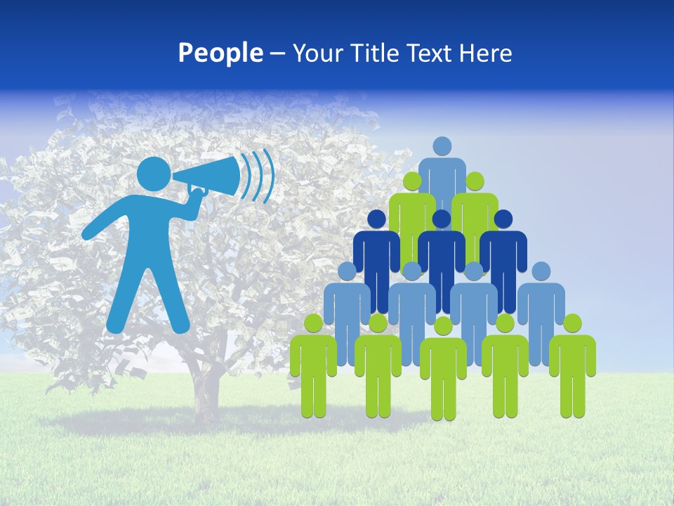 A Money Tree In A Field With A Blue Sky In The Background PowerPoint Template