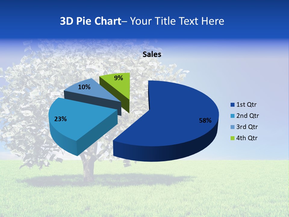 A Money Tree In A Field With A Blue Sky In The Background PowerPoint Template