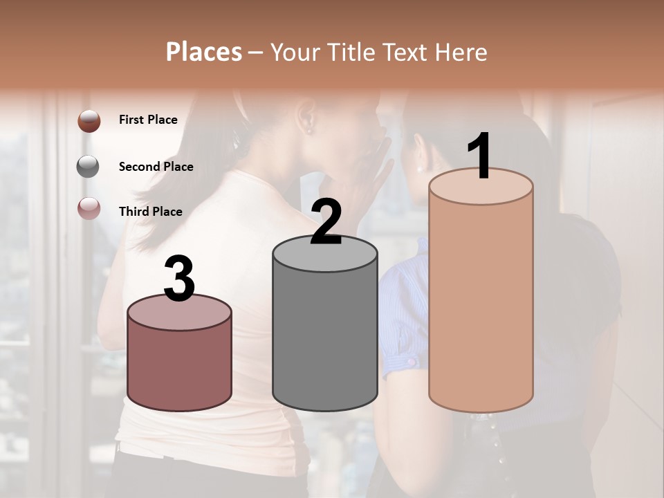 Talking Middle Businesswoman PowerPoint Template