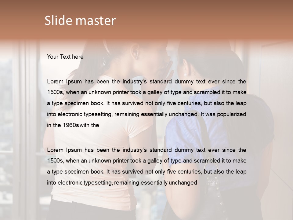 Talking Middle Businesswoman PowerPoint Template