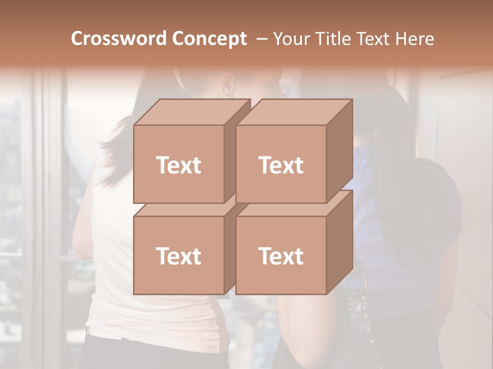 Talking Middle Businesswoman PowerPoint Template