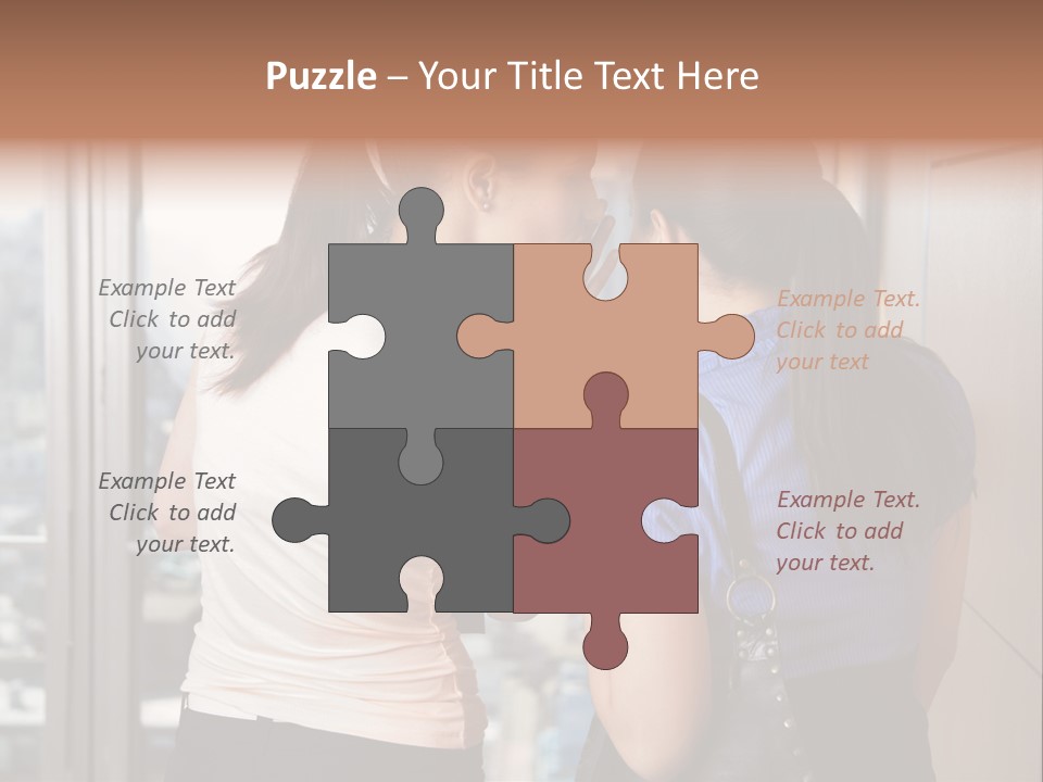 Talking Middle Businesswoman PowerPoint Template