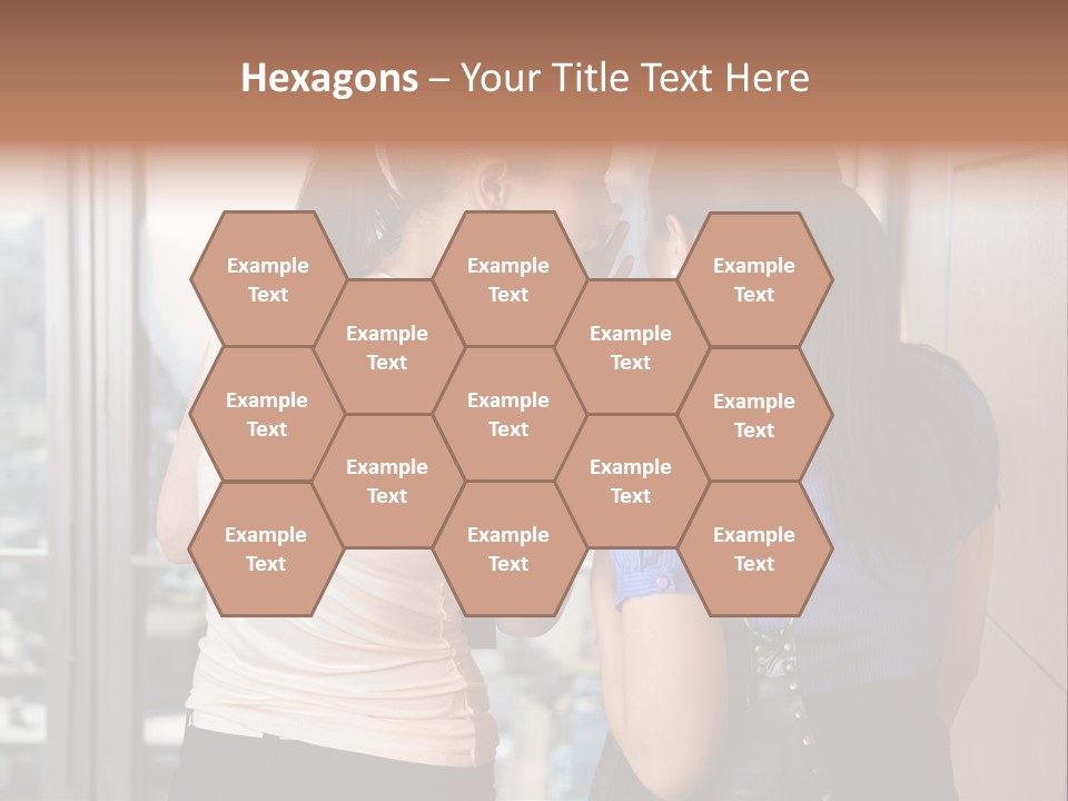 Talking Middle Businesswoman PowerPoint Template