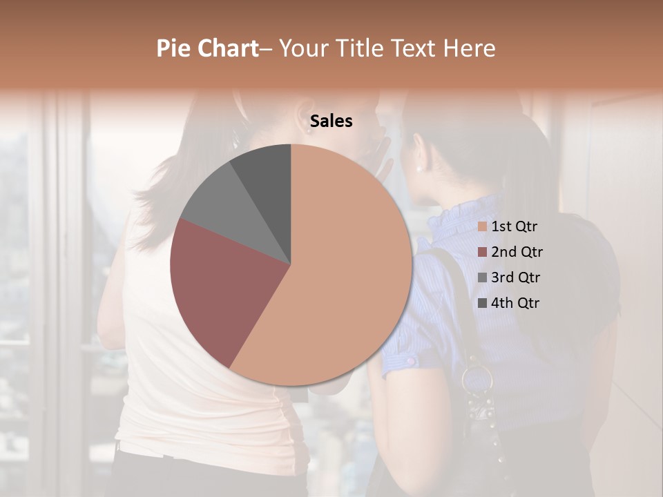 Talking Middle Businesswoman PowerPoint Template