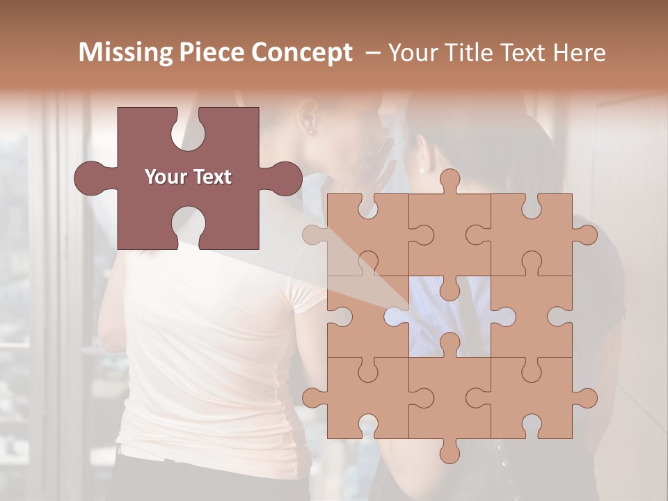 Talking Middle Businesswoman PowerPoint Template