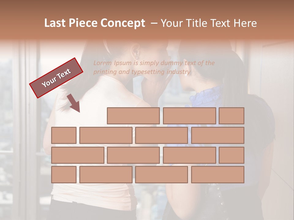 Talking Middle Businesswoman PowerPoint Template