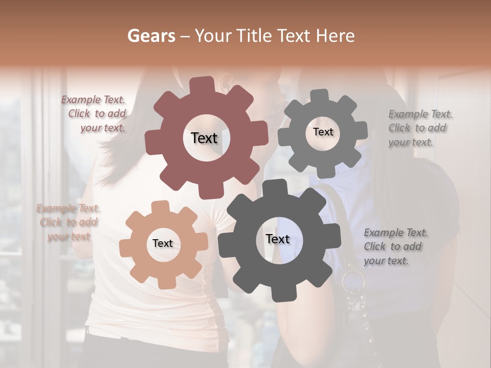 Talking Middle Businesswoman PowerPoint Template