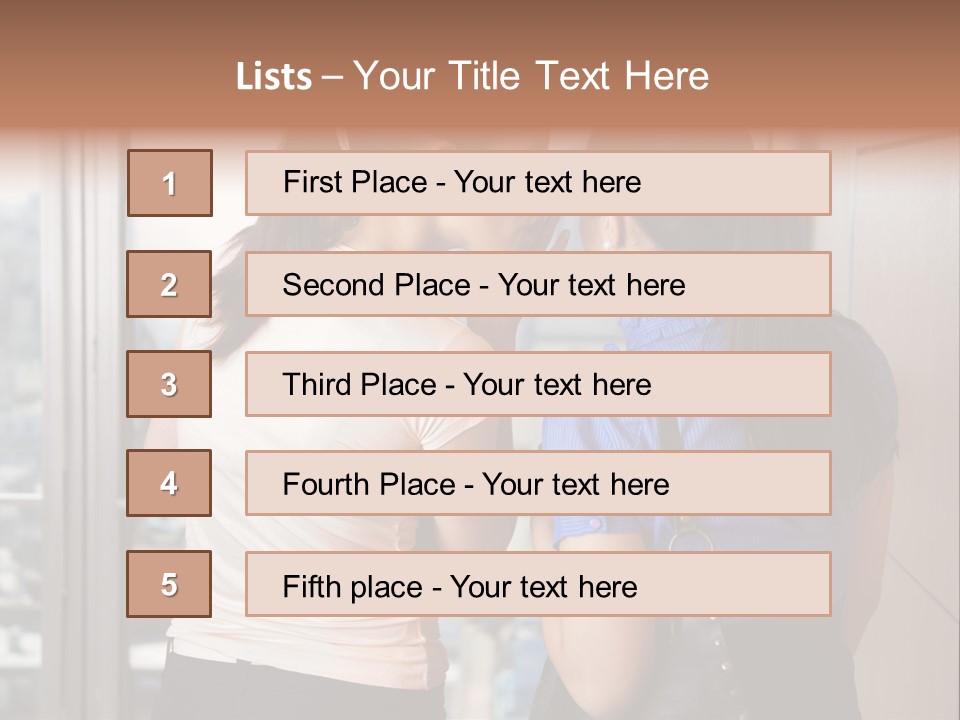 Talking Middle Businesswoman PowerPoint Template