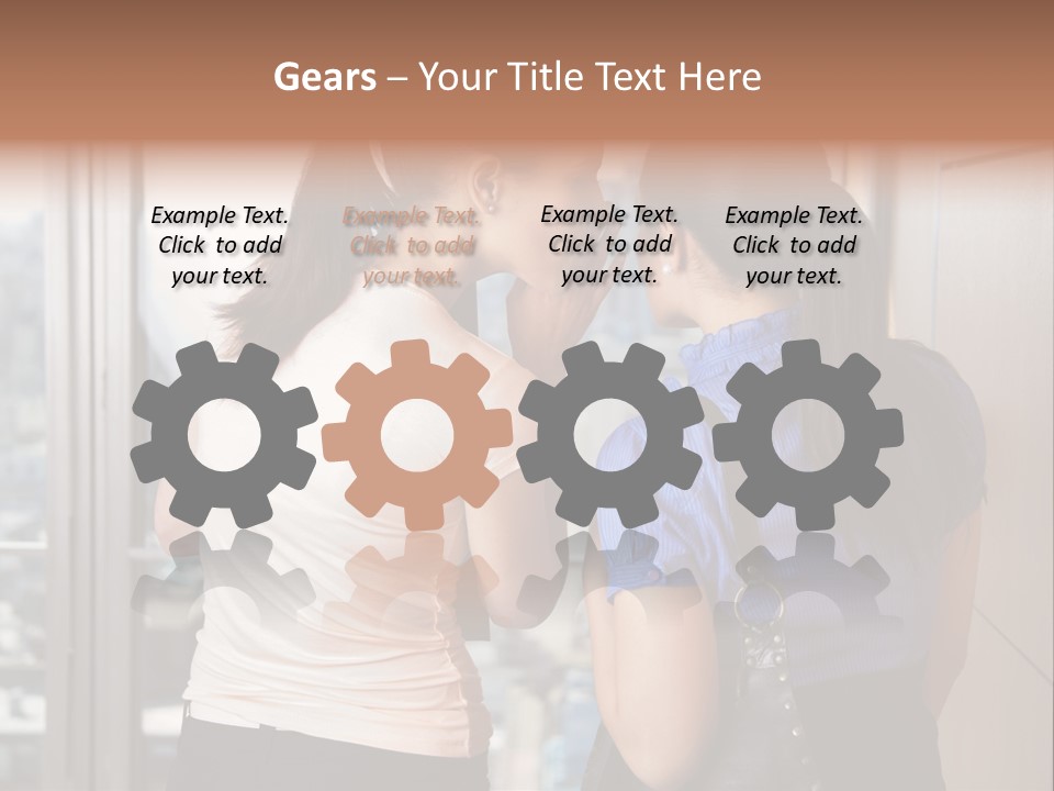 Talking Middle Businesswoman PowerPoint Template