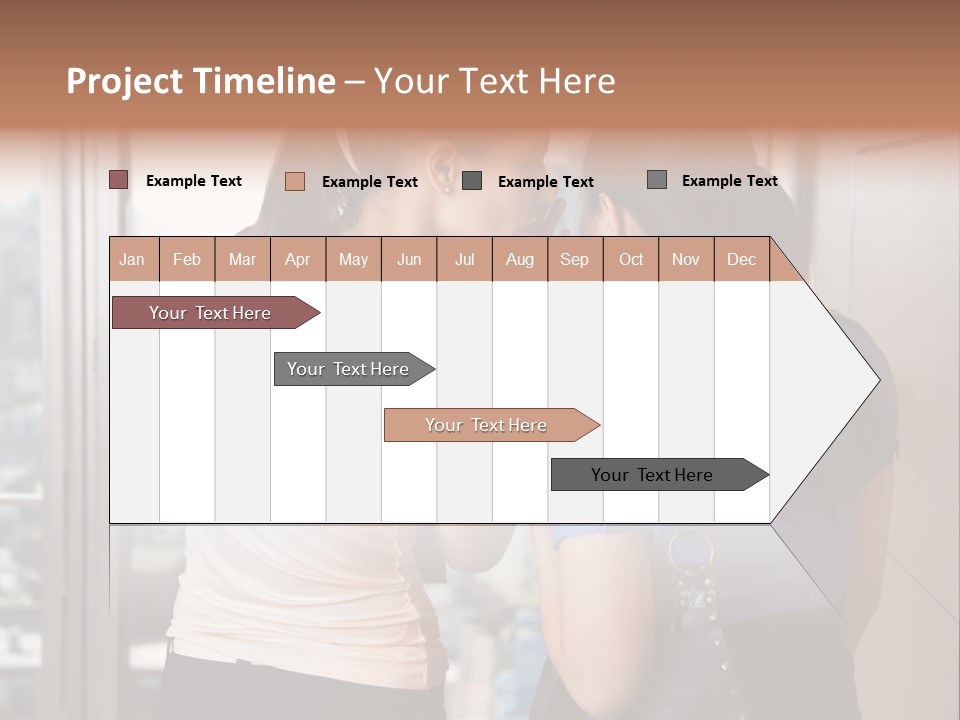 Talking Middle Businesswoman PowerPoint Template