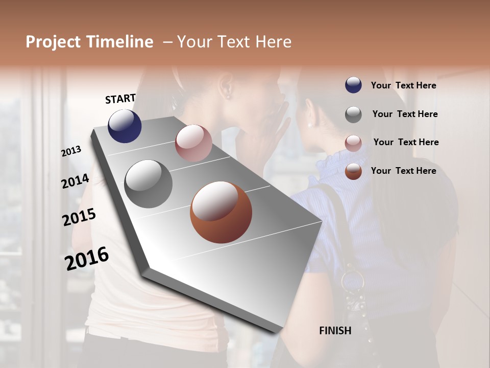 Talking Middle Businesswoman PowerPoint Template