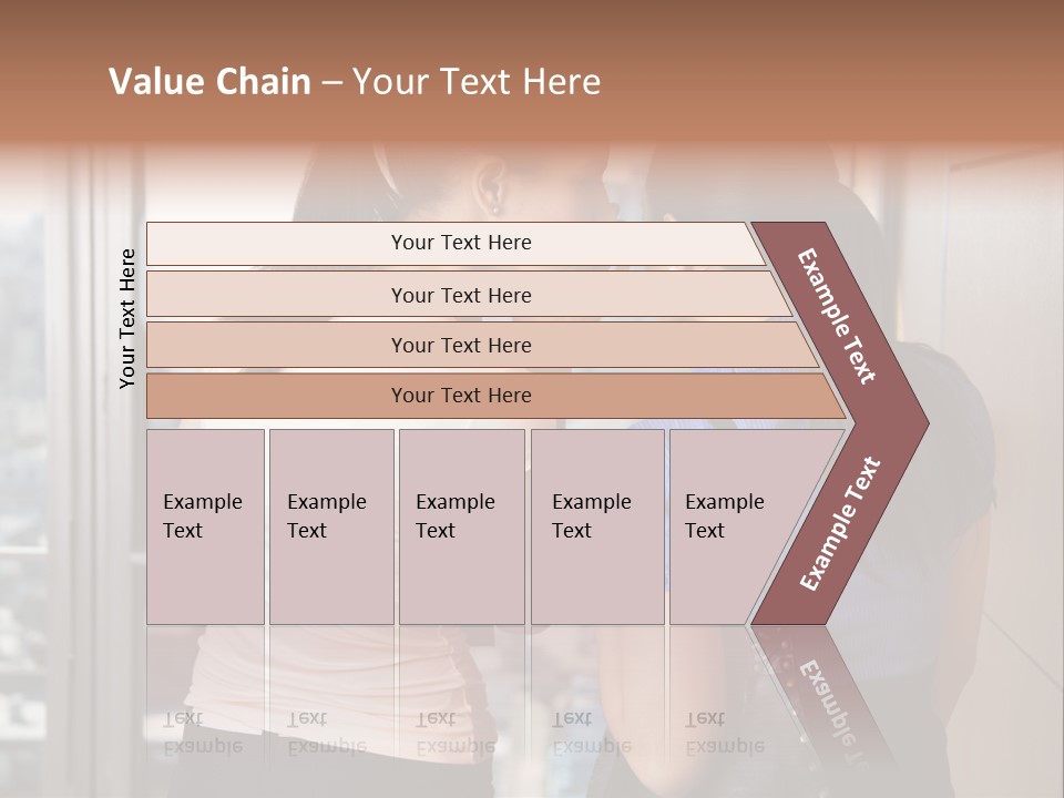 Talking Middle Businesswoman PowerPoint Template