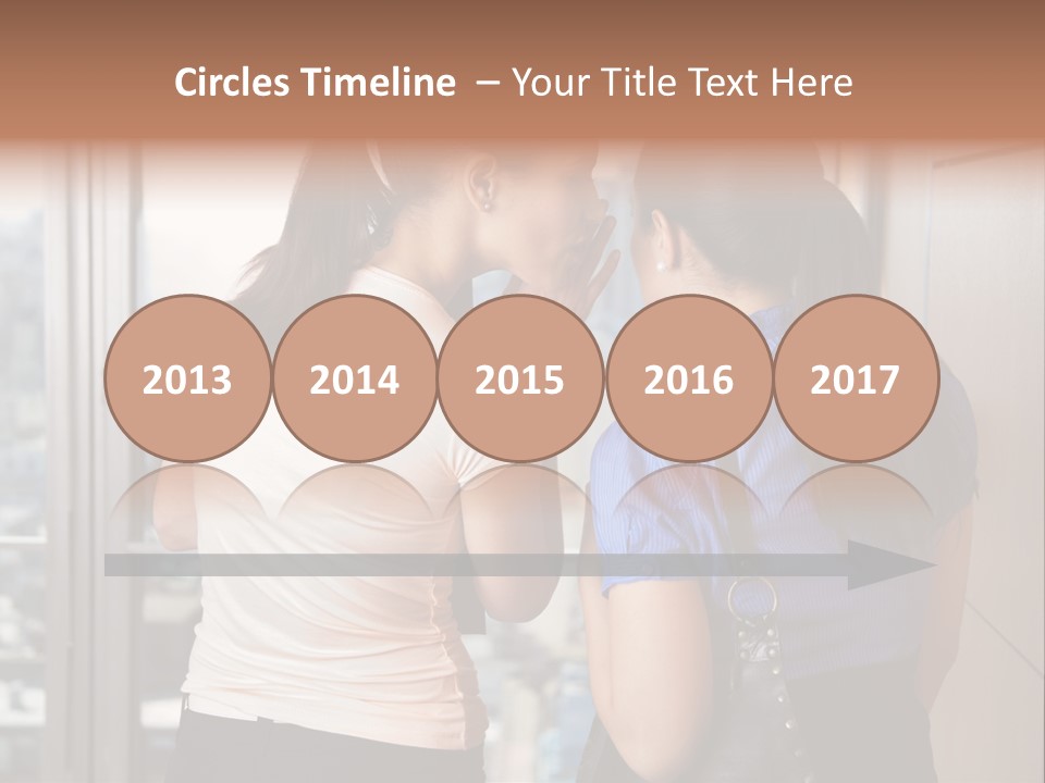 Talking Middle Businesswoman PowerPoint Template