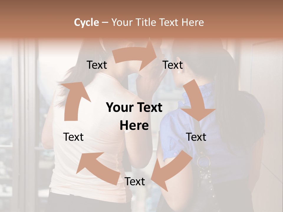 Talking Middle Businesswoman PowerPoint Template