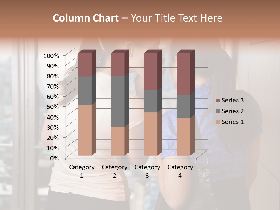 Talking Middle Businesswoman PowerPoint Template