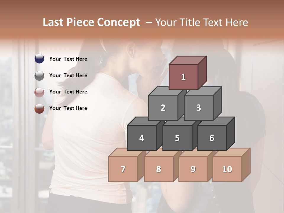 Talking Middle Businesswoman PowerPoint Template