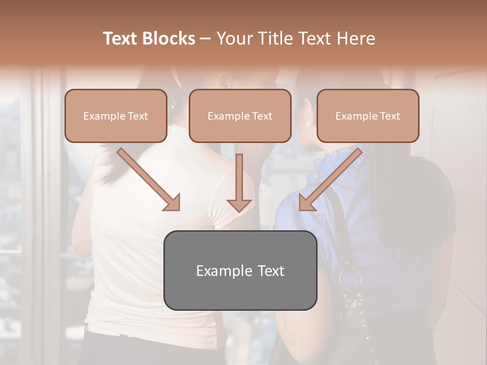 Talking Middle Businesswoman PowerPoint Template
