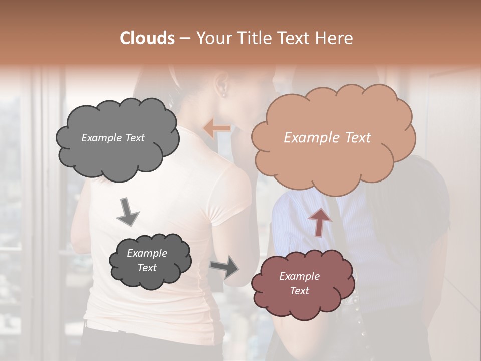 Talking Middle Businesswoman PowerPoint Template