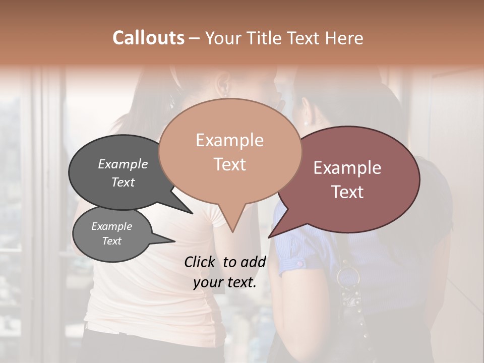 Talking Middle Businesswoman PowerPoint Template