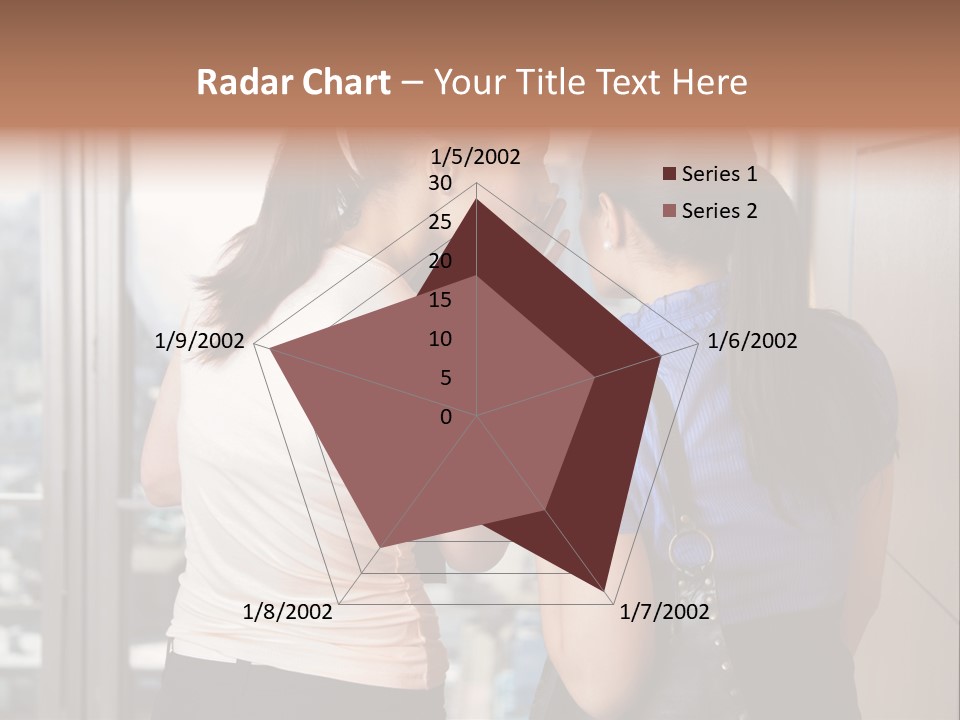 Talking Middle Businesswoman PowerPoint Template
