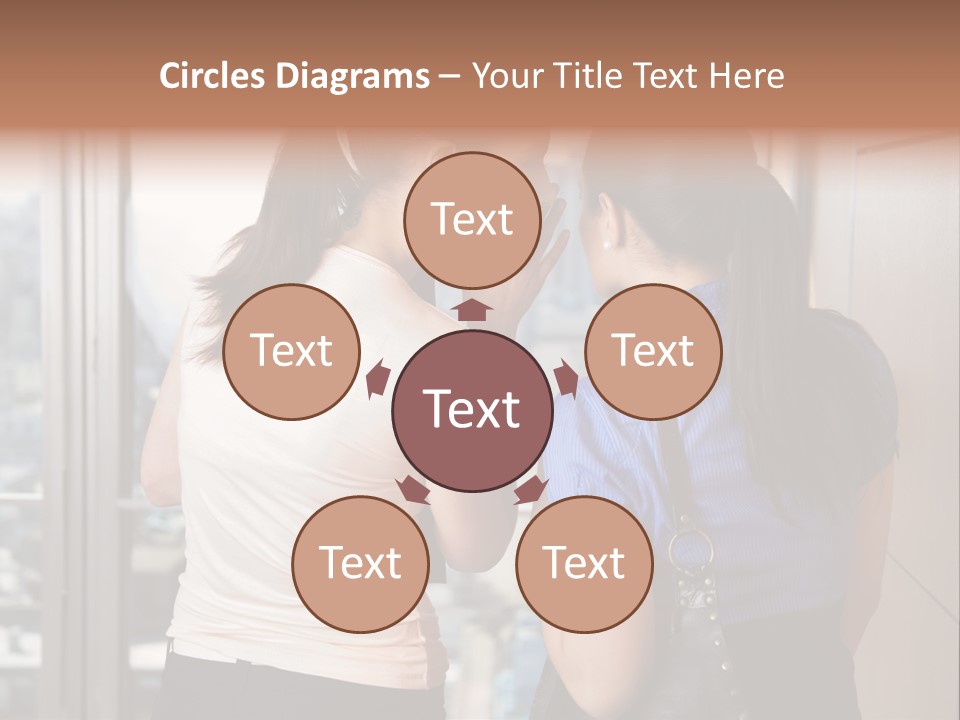 Talking Middle Businesswoman PowerPoint Template