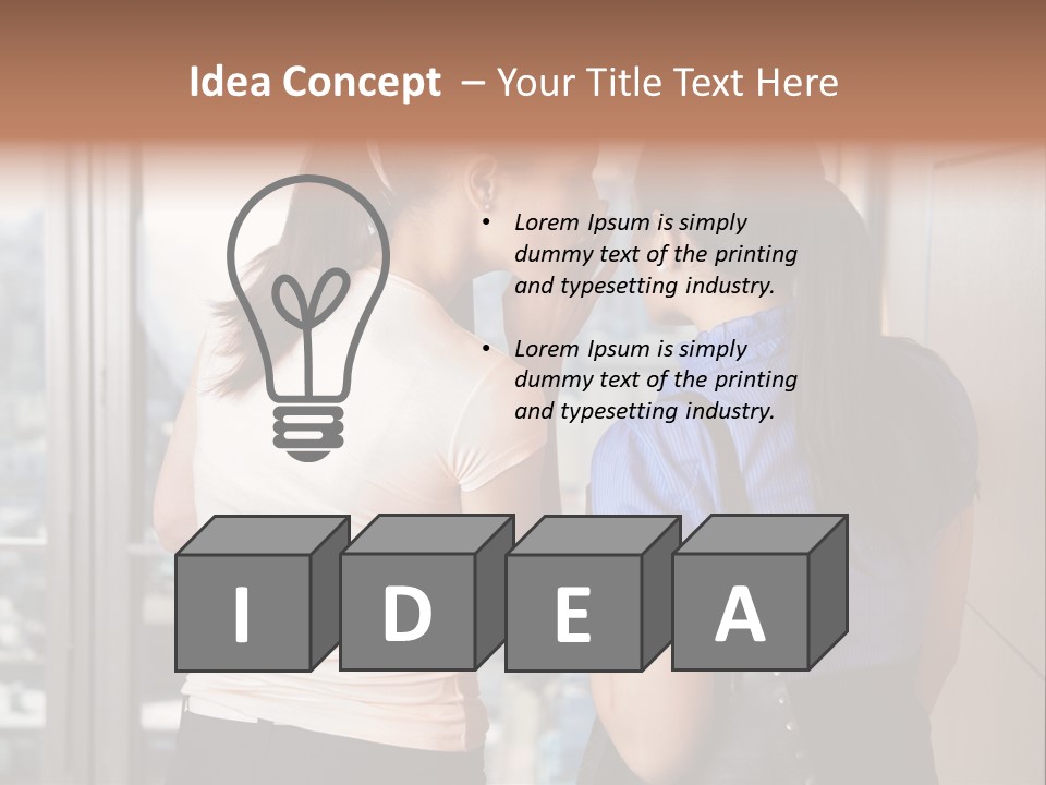Talking Middle Businesswoman PowerPoint Template