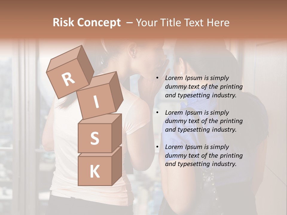 Talking Middle Businesswoman PowerPoint Template