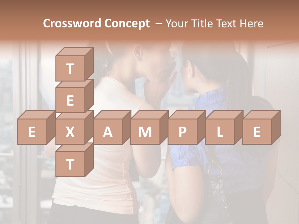 Talking Middle Businesswoman PowerPoint Template