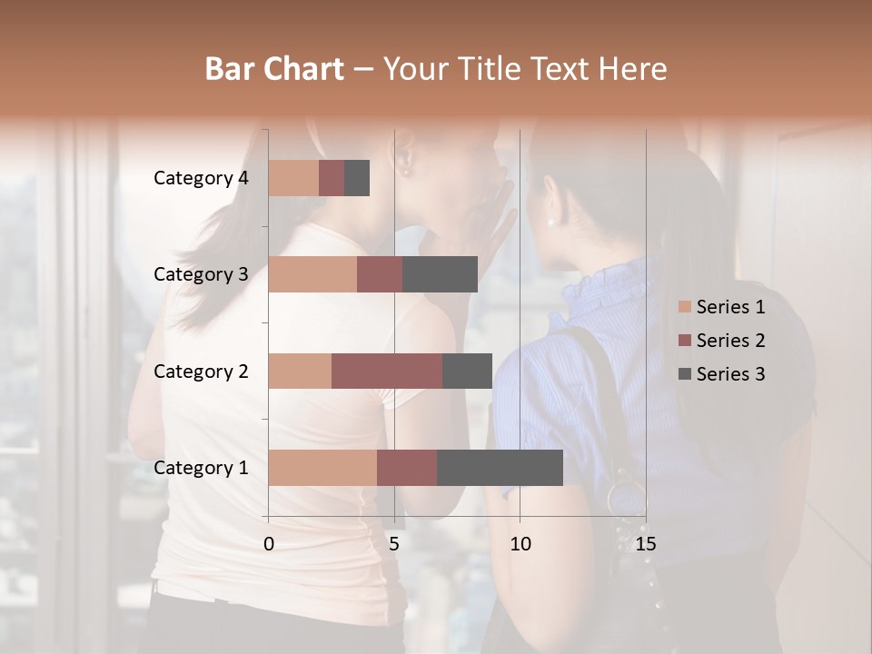 Talking Middle Businesswoman PowerPoint Template