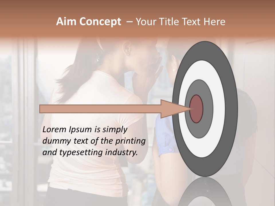 Talking Middle Businesswoman PowerPoint Template
