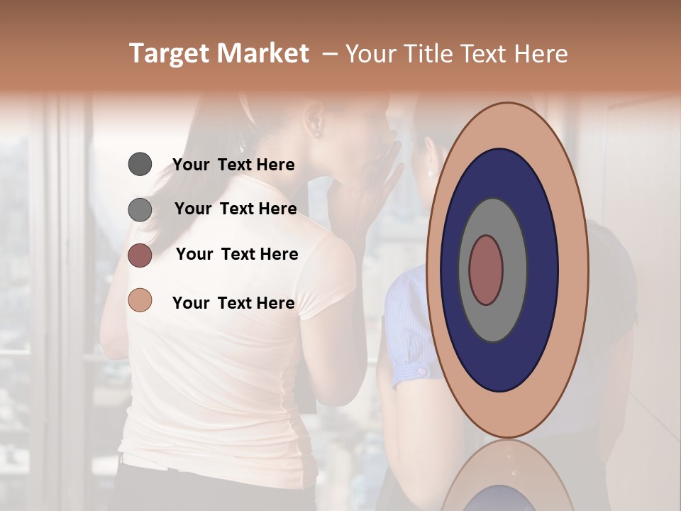 Talking Middle Businesswoman PowerPoint Template