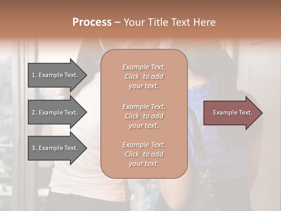 Talking Middle Businesswoman PowerPoint Template