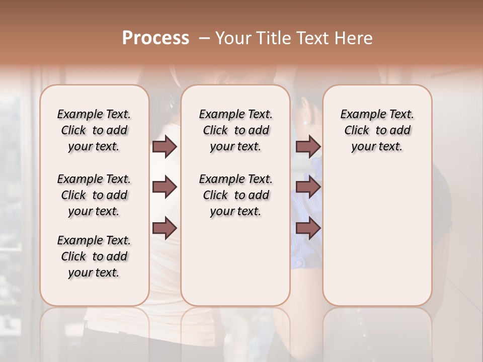 Talking Middle Businesswoman PowerPoint Template