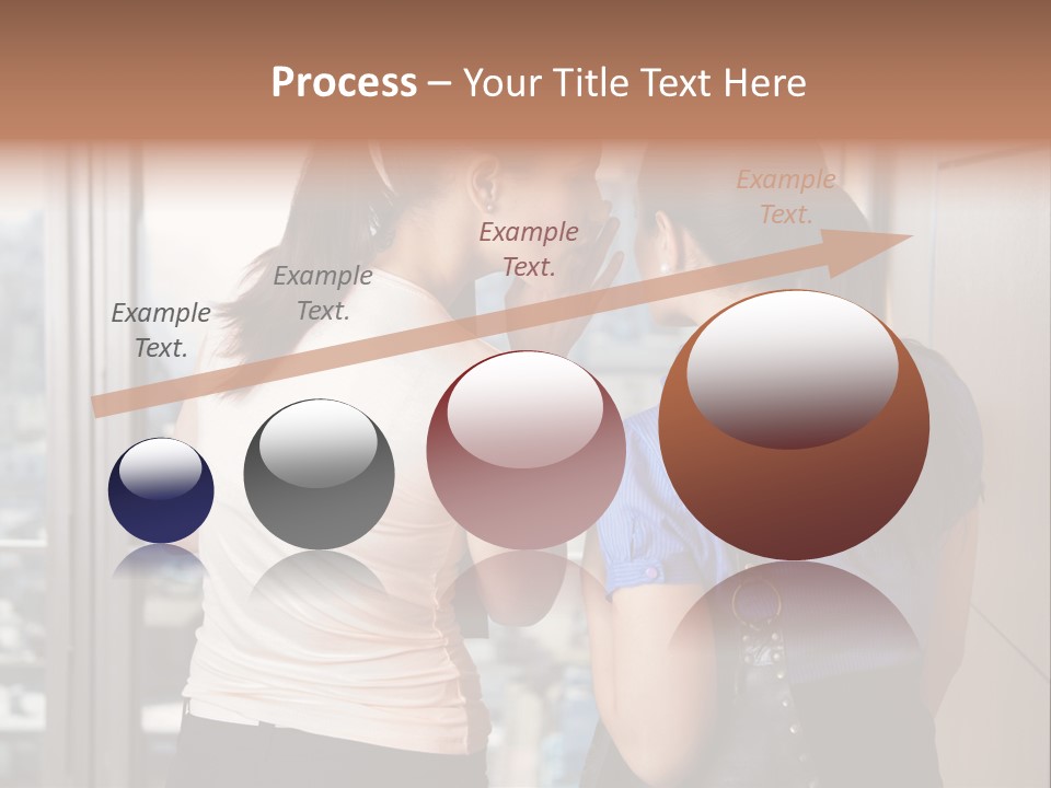 Talking Middle Businesswoman PowerPoint Template