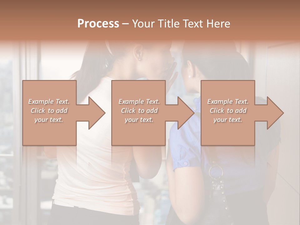 Talking Middle Businesswoman PowerPoint Template
