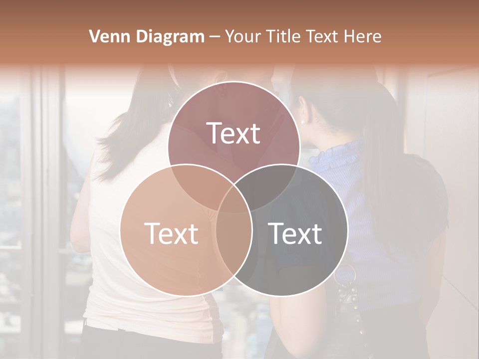 Talking Middle Businesswoman PowerPoint Template