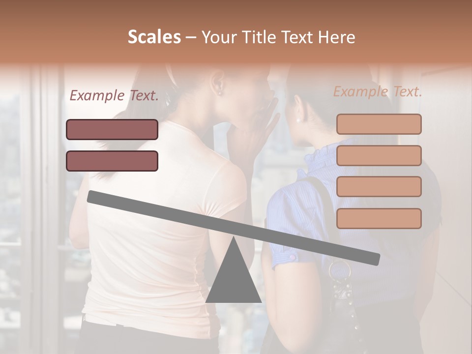 Talking Middle Businesswoman PowerPoint Template