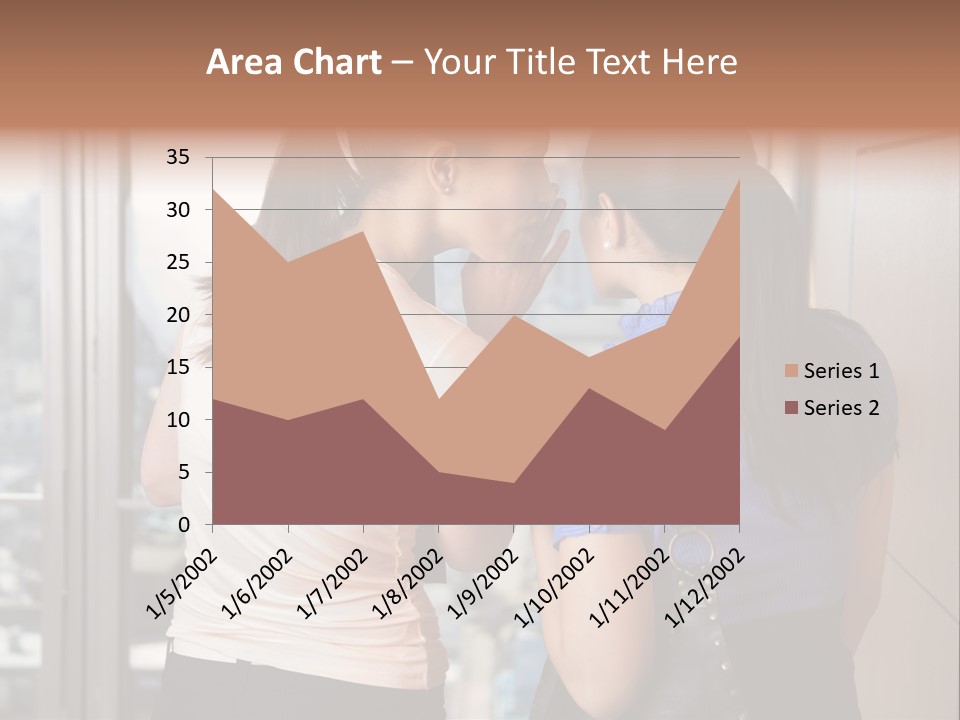 Talking Middle Businesswoman PowerPoint Template