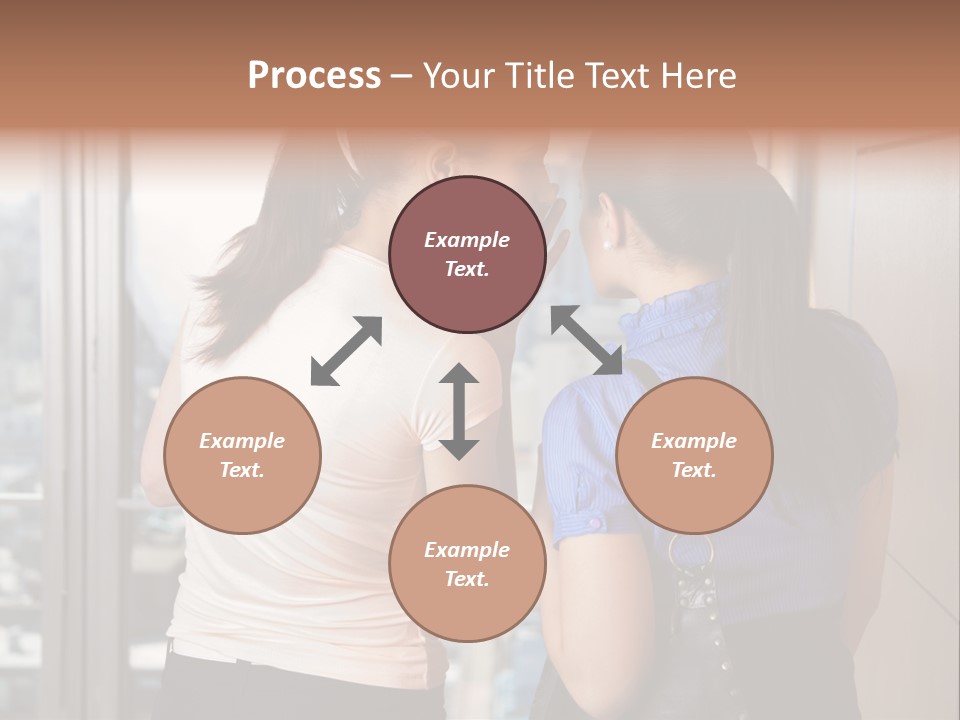 Talking Middle Businesswoman PowerPoint Template