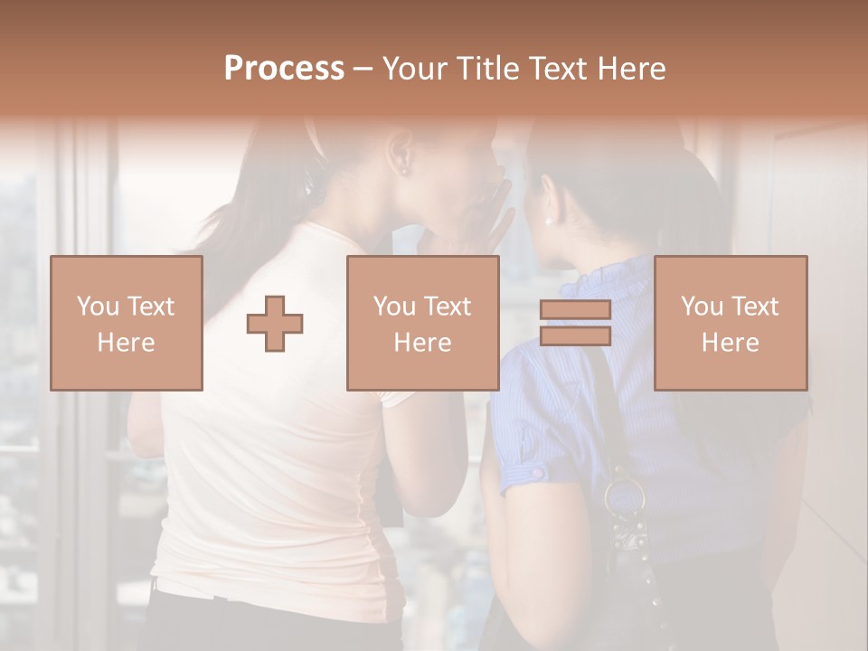 Talking Middle Businesswoman PowerPoint Template