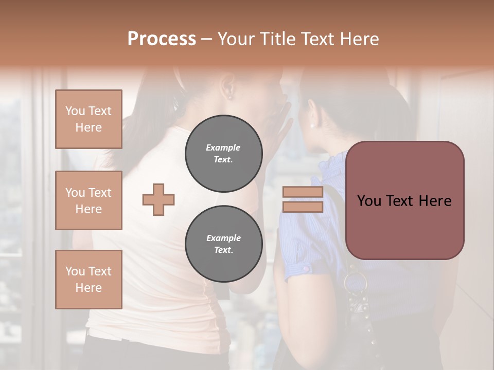 Talking Middle Businesswoman PowerPoint Template